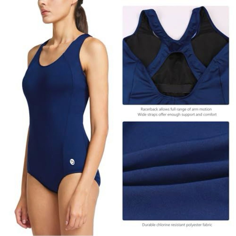 BALEAF Women's One Piece Bathing Suit Conservative Athletic racerback NWT